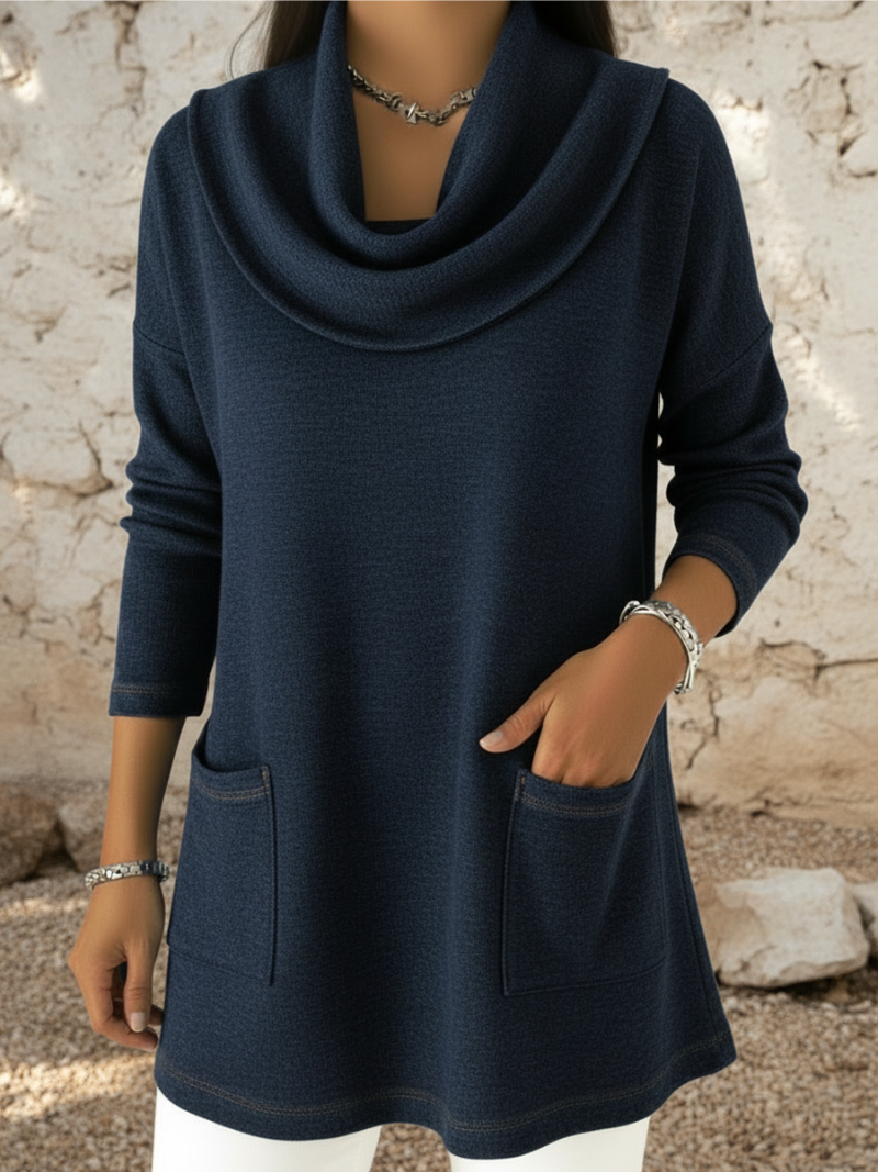 Serena - Maglione in misto cotone a collo alto