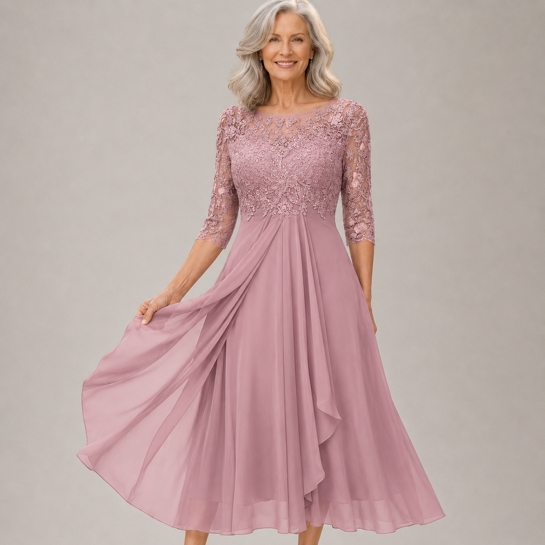 Soreli – Corpino in Pizzo – Chiffon – Abito