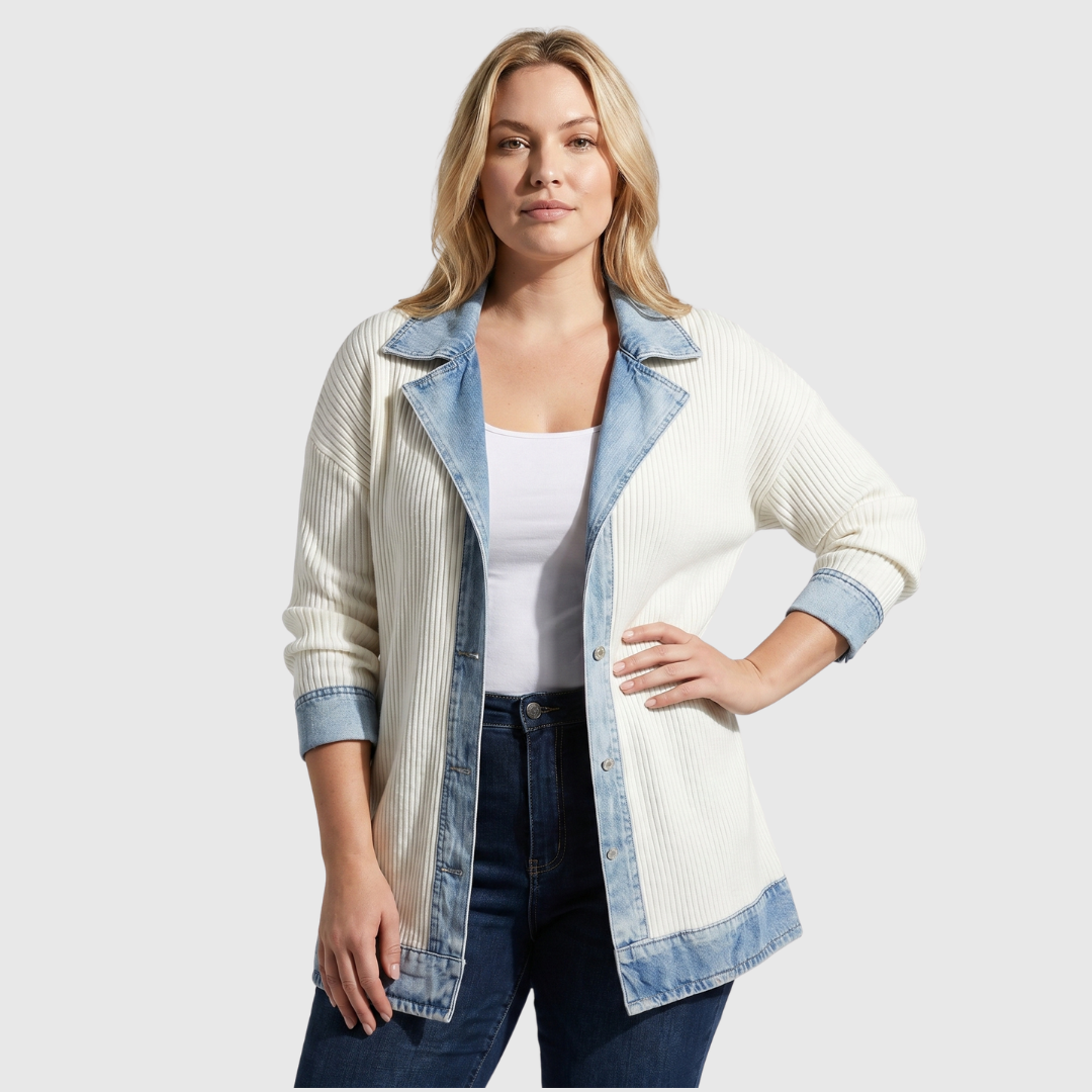 Velira – Ispirata al Denim, in Maglia di Cotone, Giacca