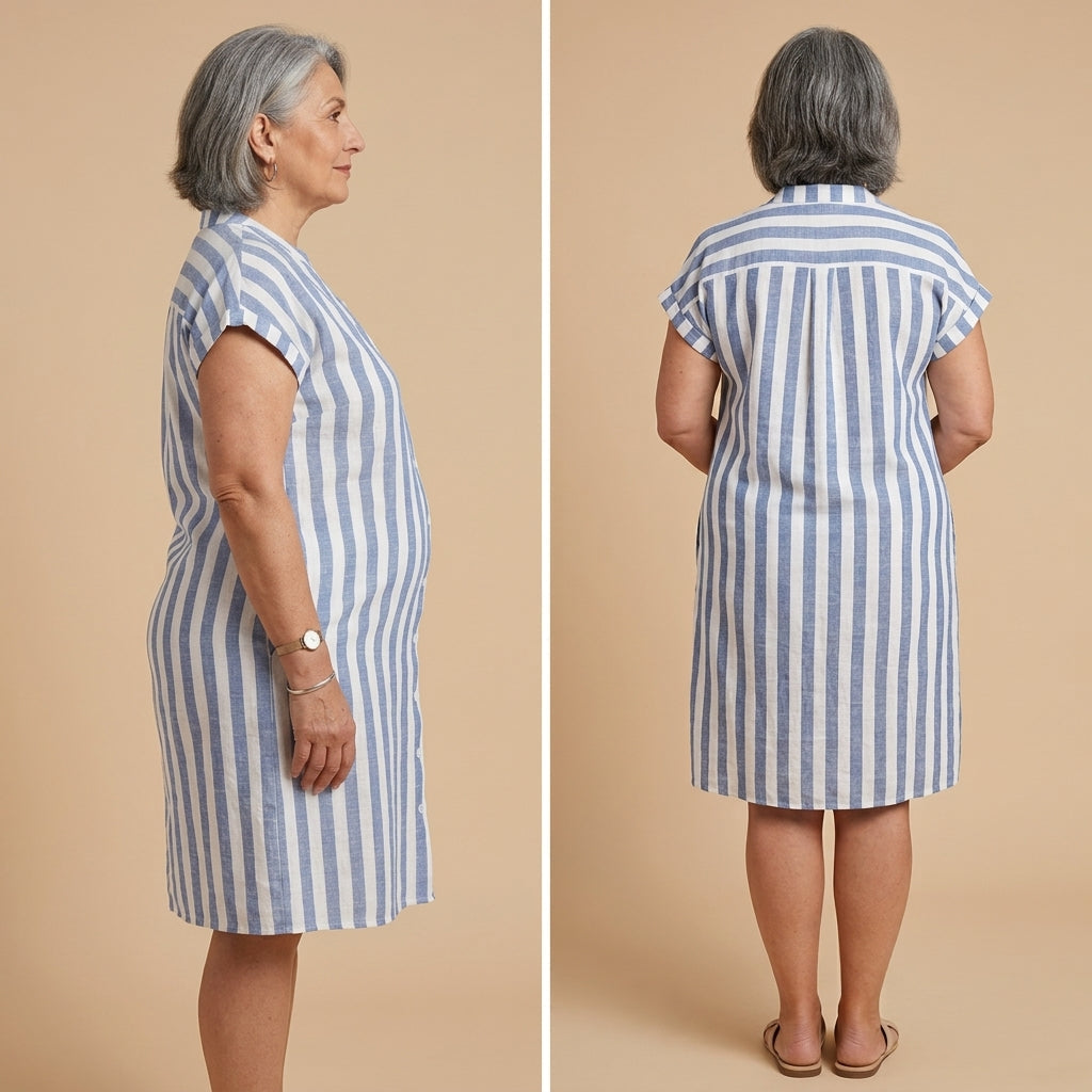 Rivela – A Righe Stile Camicia Abito