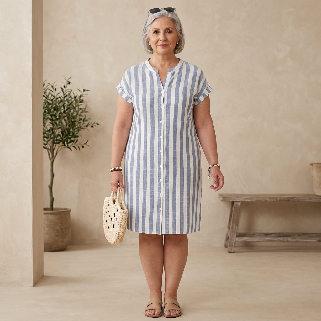 Rivela – A Righe Stile Camicia Abito