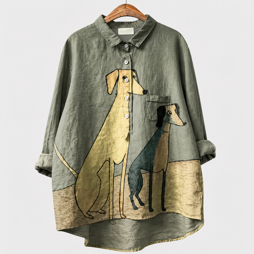 Nivara – Orlo Asimmetrico Alto-Basso Blusa