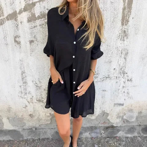 Soreva – Blusa a Righe in Tessuto e Set di Pantaloni Corti