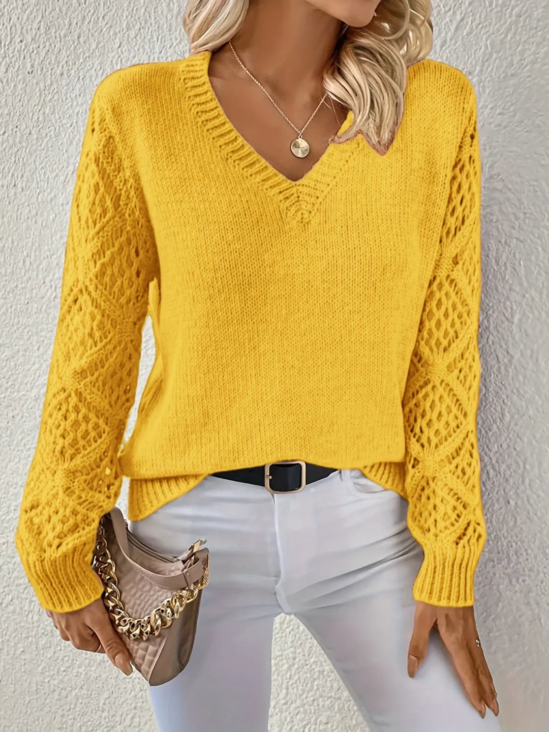 Nalise – Scollo a V in Jersey Maglione