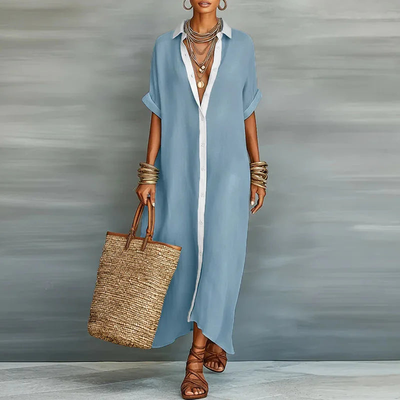 Nireva – Maxi Intrecciato Abito Camicia