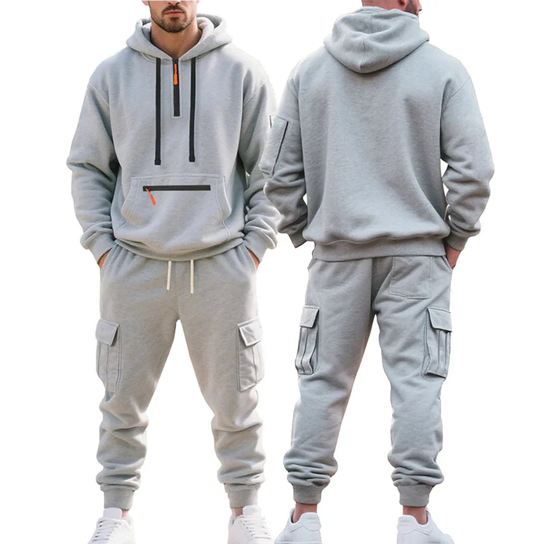 Barone - Completo in Felpa Termica con Cappuccio e Pantaloni Jogger