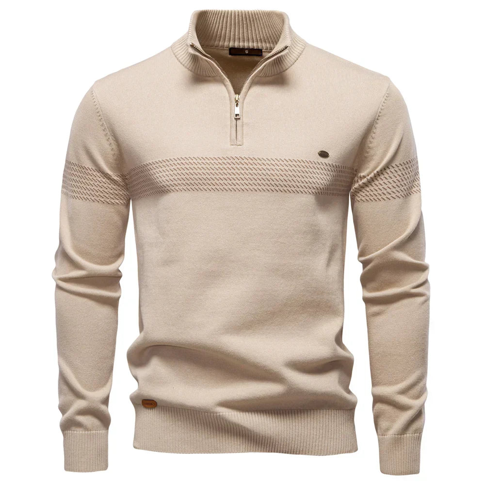 Sandringham - Maglione a Trecce con Mezza Zip Pesante