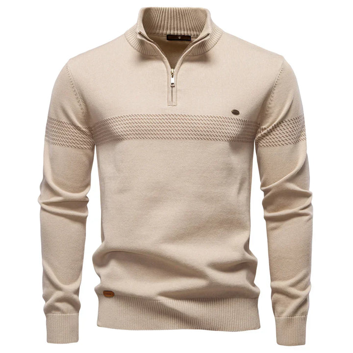 Sandringham - Maglione a Trecce con Mezza Zip Pesante