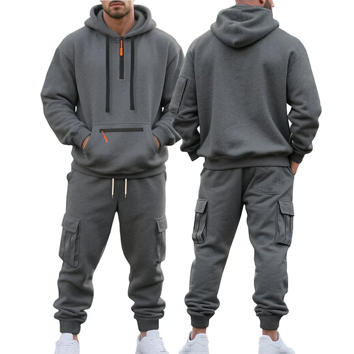 Barone - Completo in Felpa Termica con Cappuccio e Pantaloni Jogger