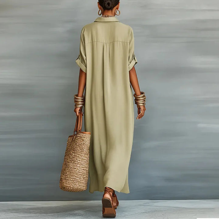 Nireva – Maxi Intrecciato Abito Camicia