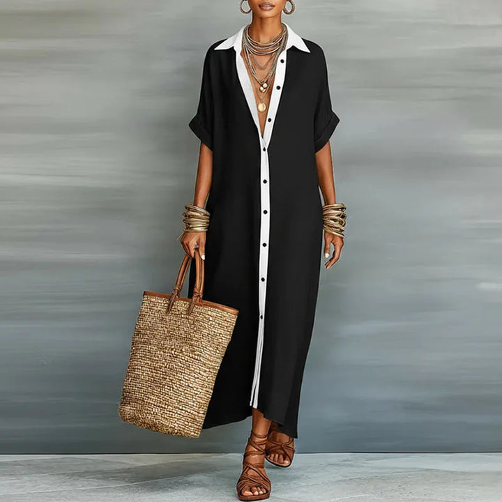 Nireva – Maxi Intrecciato Abito Camicia