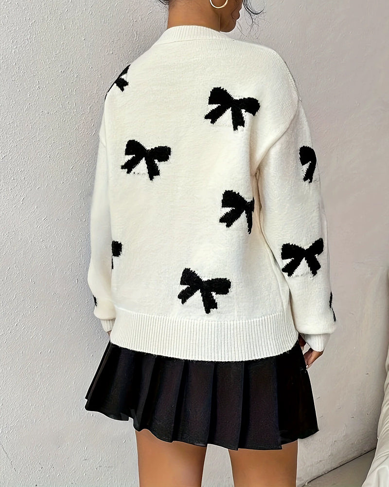 Noreli – Con Papillon in Maglia Jacquard Top