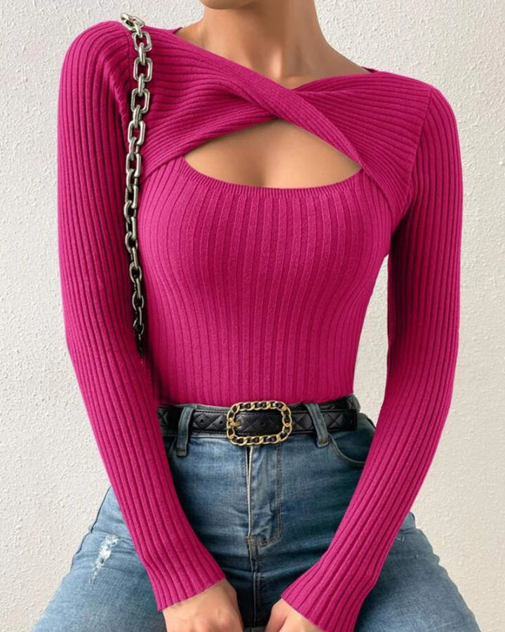 Nivara – Collo Incrociato in Maglia Top