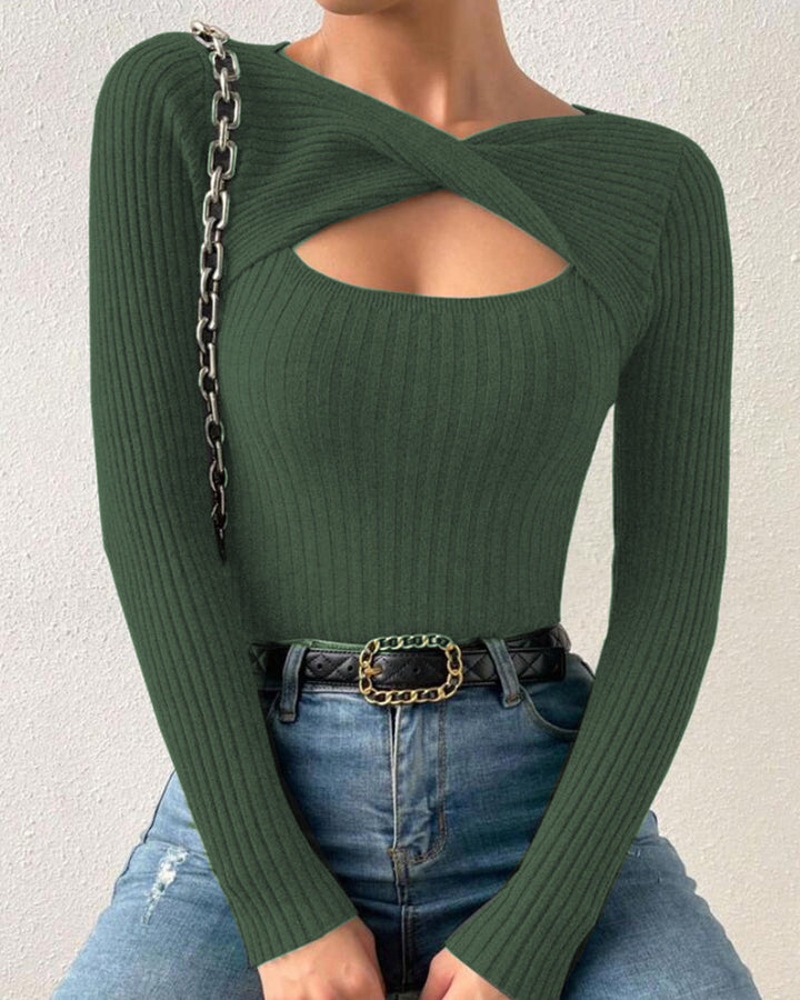 Nivara – Collo Incrociato in Maglia Top