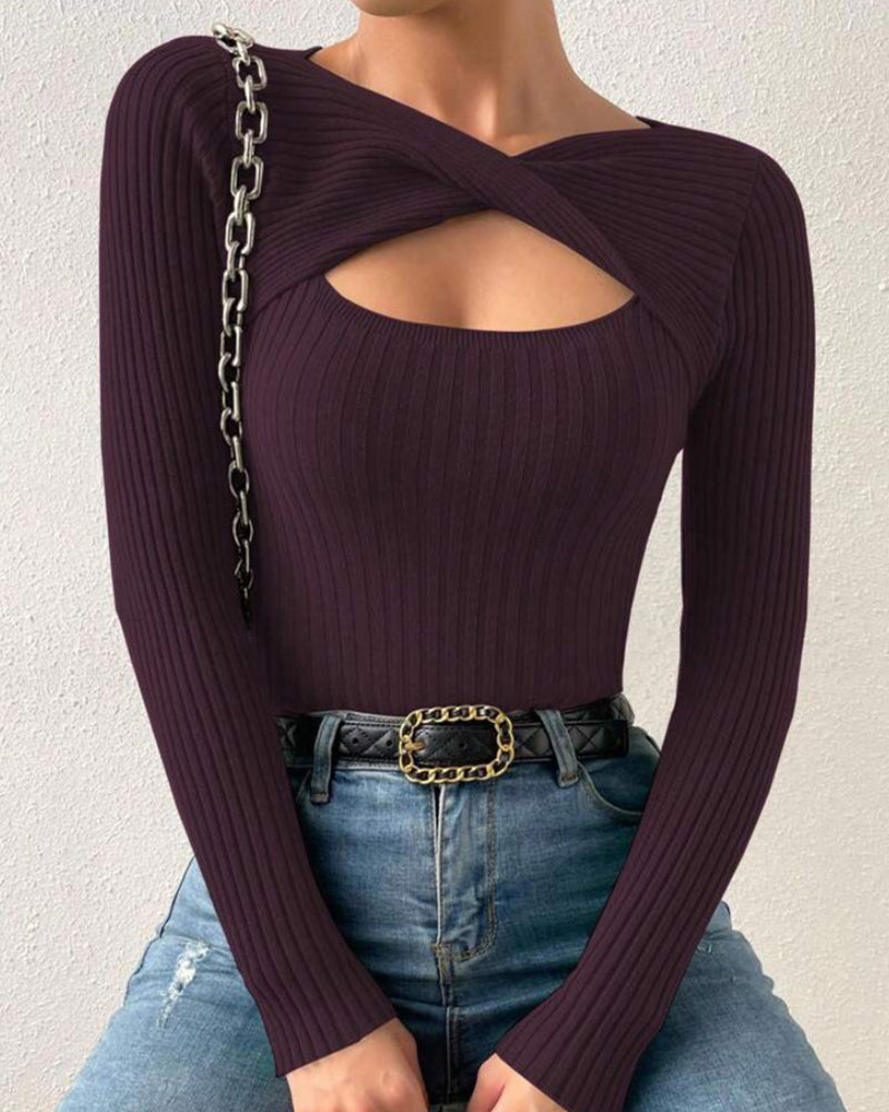 Nivara – Collo Incrociato in Maglia Top