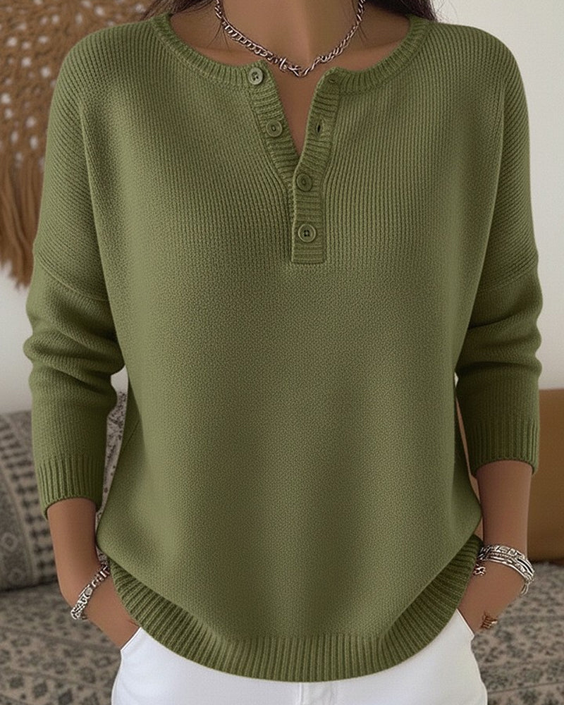 Noreva – Con Abbottonatura Henley in Maglia, Maglione