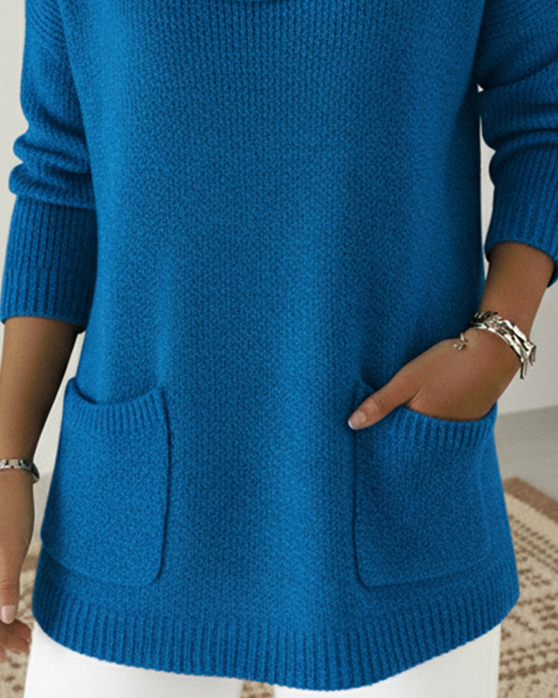 Rilena – Collo ad Anello in Maglia Stretch Maglione