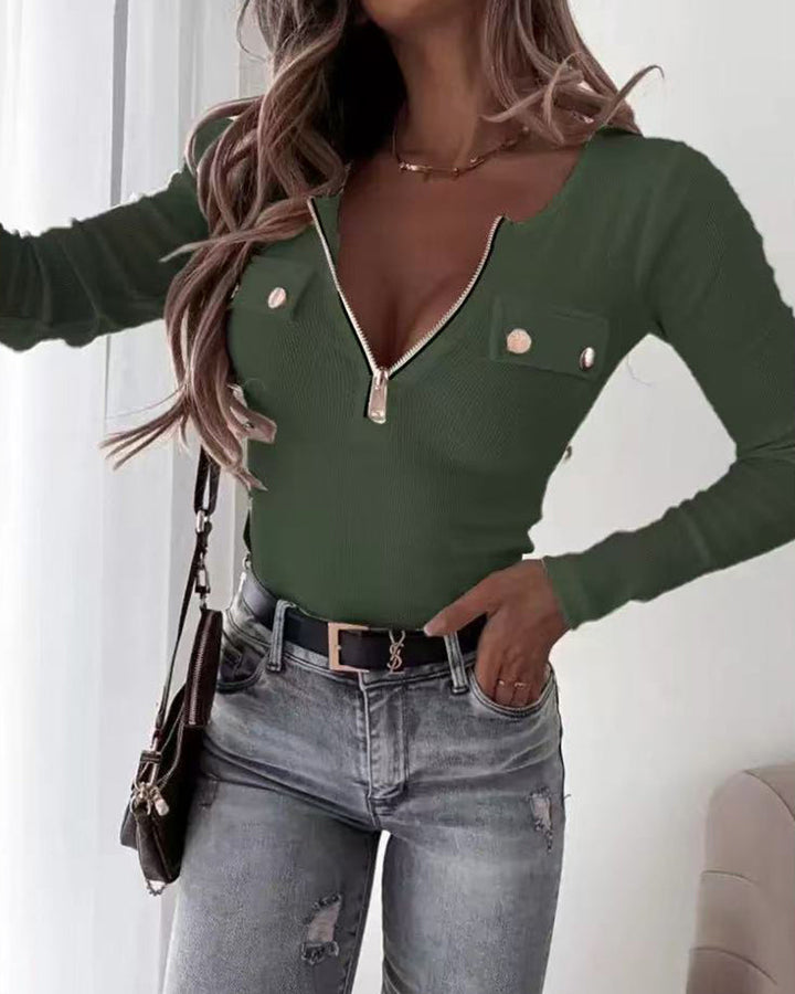 Novira – Mezza Zip in Jersey, Maglia