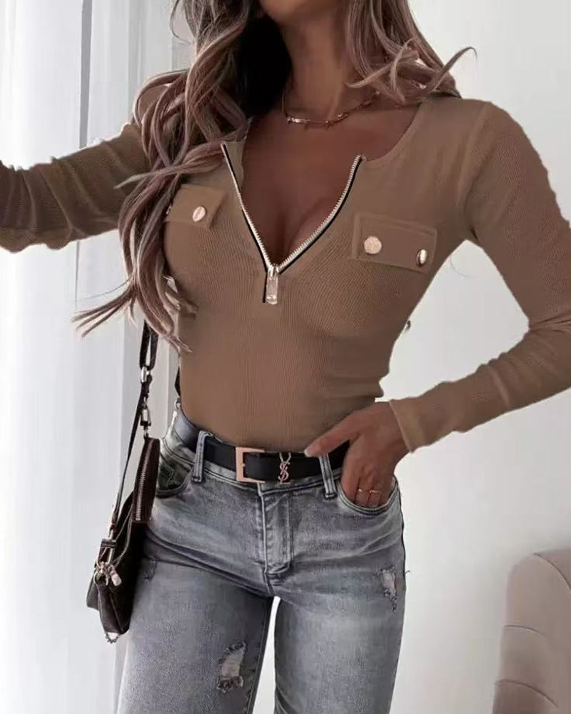 Novira – Mezza Zip in Jersey, Maglia