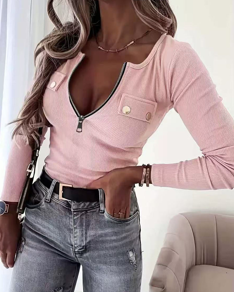 Novira – Mezza Zip in Jersey, Maglia