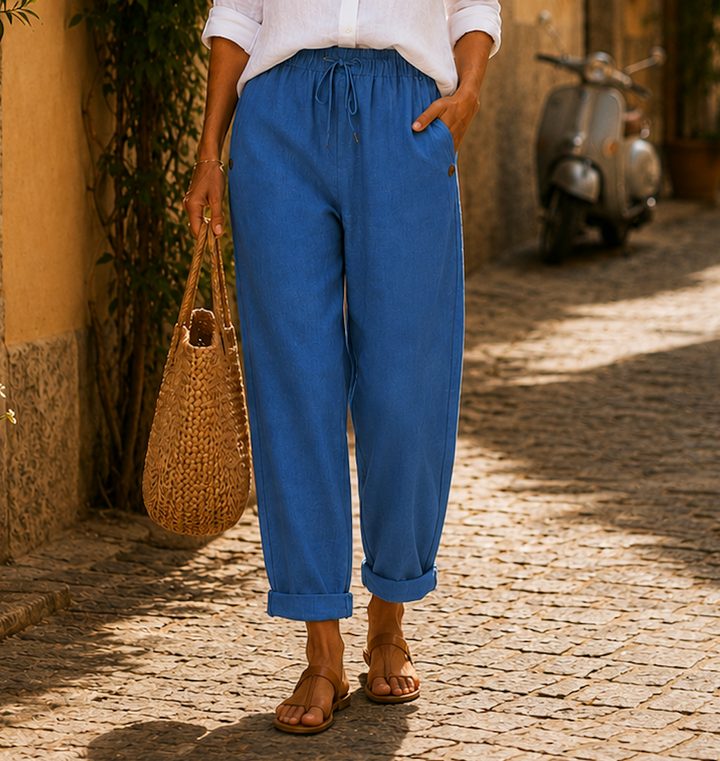 Auvina – Vita Elasticizzata in Lino Pantaloni