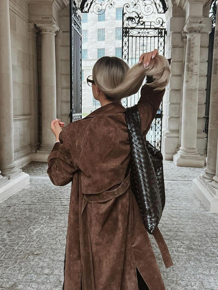 Lysara – Lungo Effetto Scamosciato Cappotto