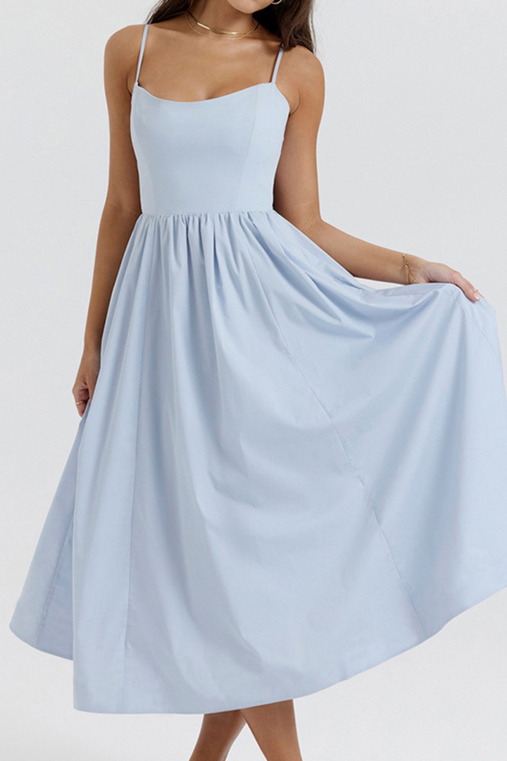 Nolara – In Stile Corsetto, Lavorazione Intrecciata, Abito Midi