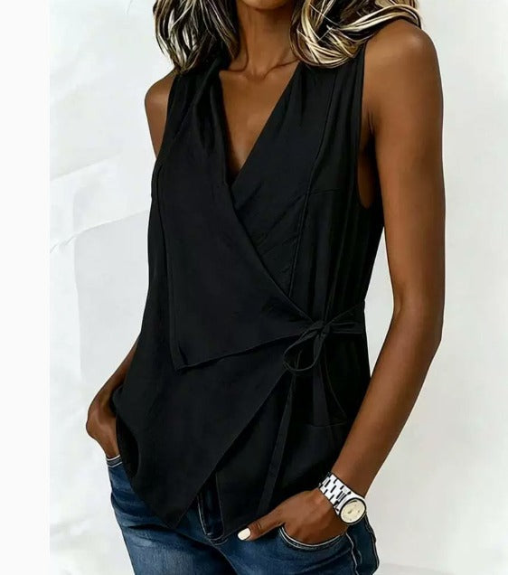 Alenya – Scollo a V Incrociato in Tessuto, Blusa
