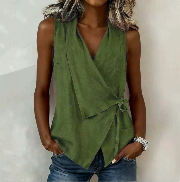 Alenya – Scollo a V Incrociato in Tessuto, Blusa