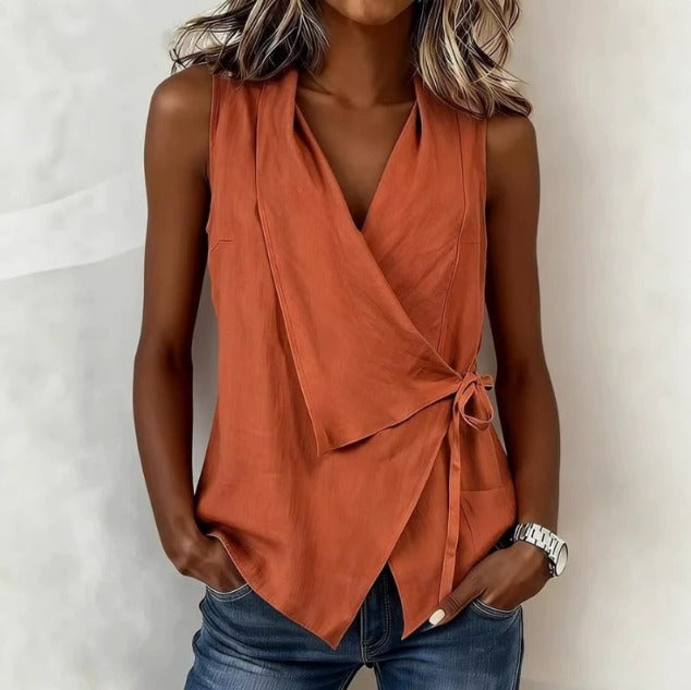 Alenya – Scollo a V Incrociato in Tessuto, Blusa