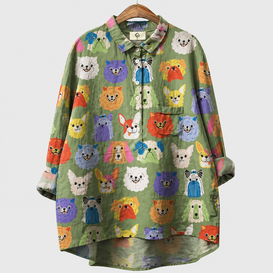 Nivara – Orlo Asimmetrico Alto-Basso Blusa