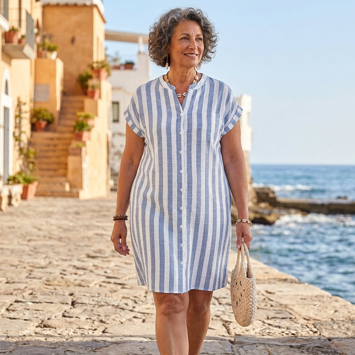 Rivela – A Righe Stile Camicia Abito