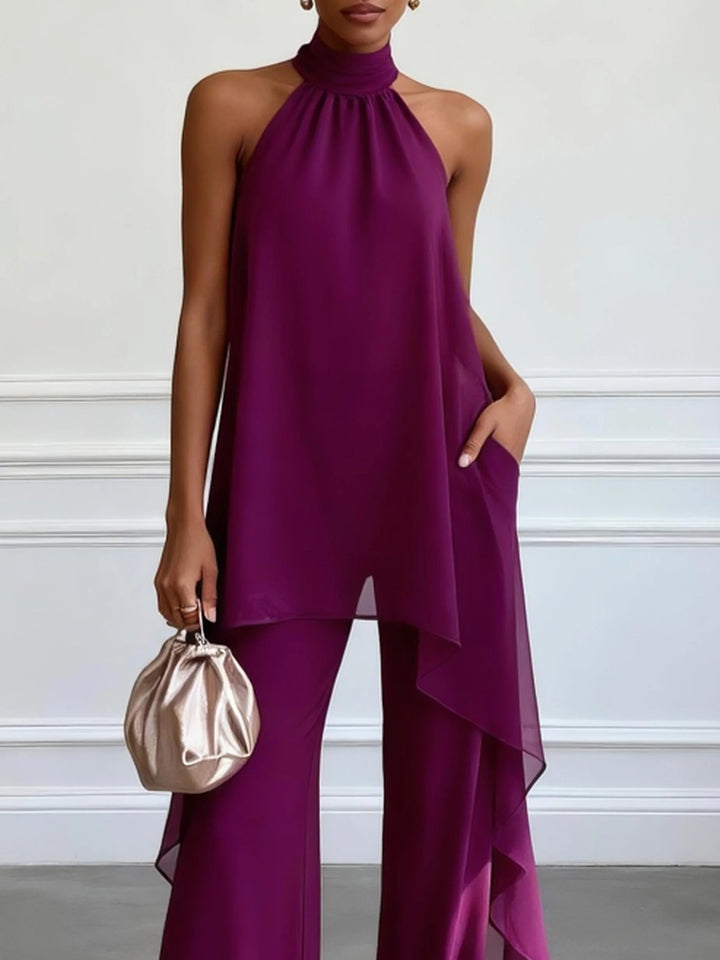 Orlise – Con Top All'Americana in Tessuto, Completo con Pantaloni
