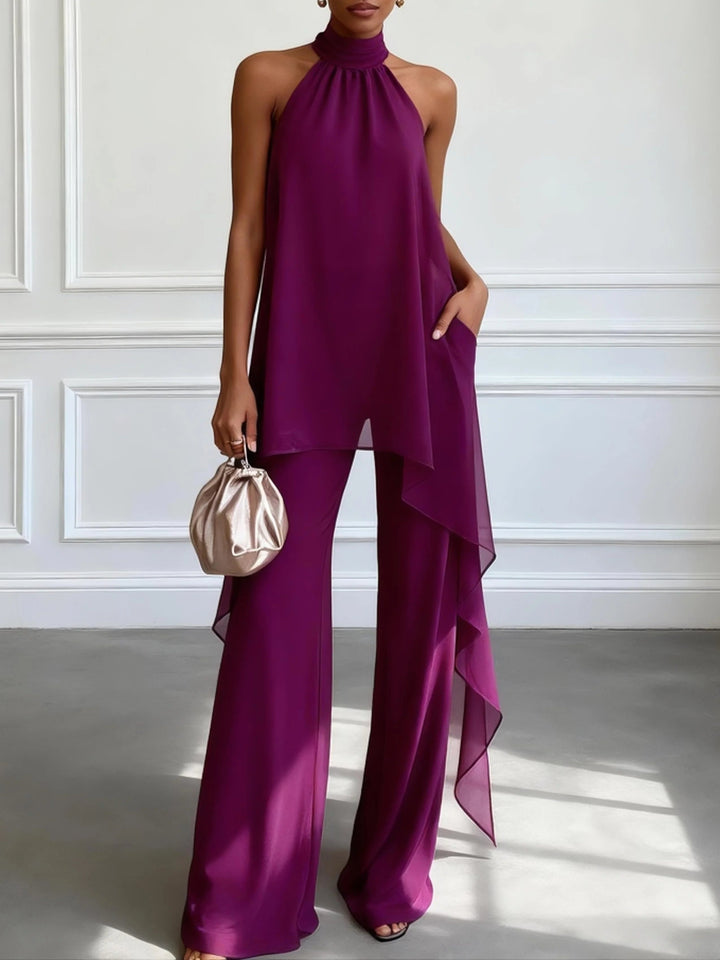 Orlise – Con Top All'Americana in Tessuto, Completo con Pantaloni