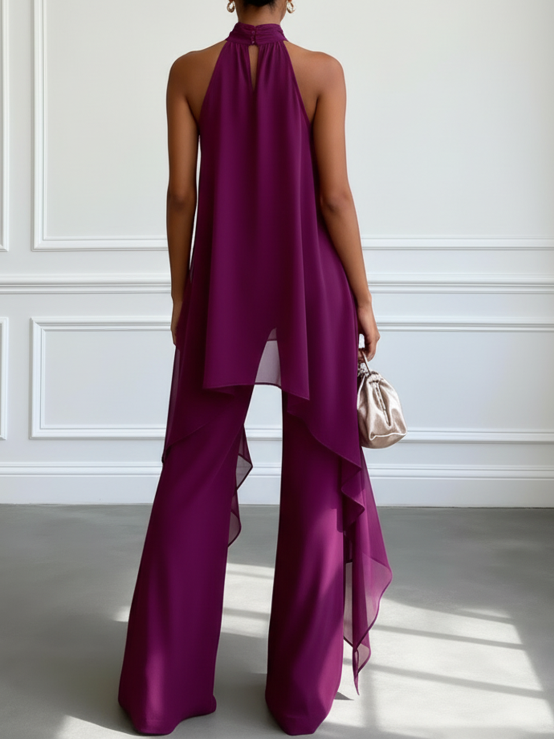 Orlise – Con Top All'Americana in Tessuto, Completo con Pantaloni