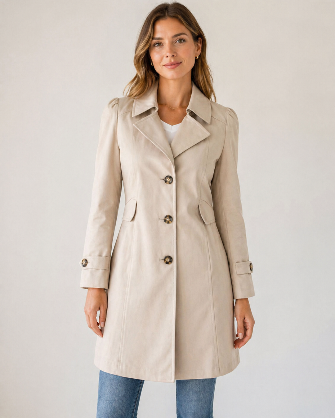 Enyra – Trench con Bottoni in Tessuto Cappotto