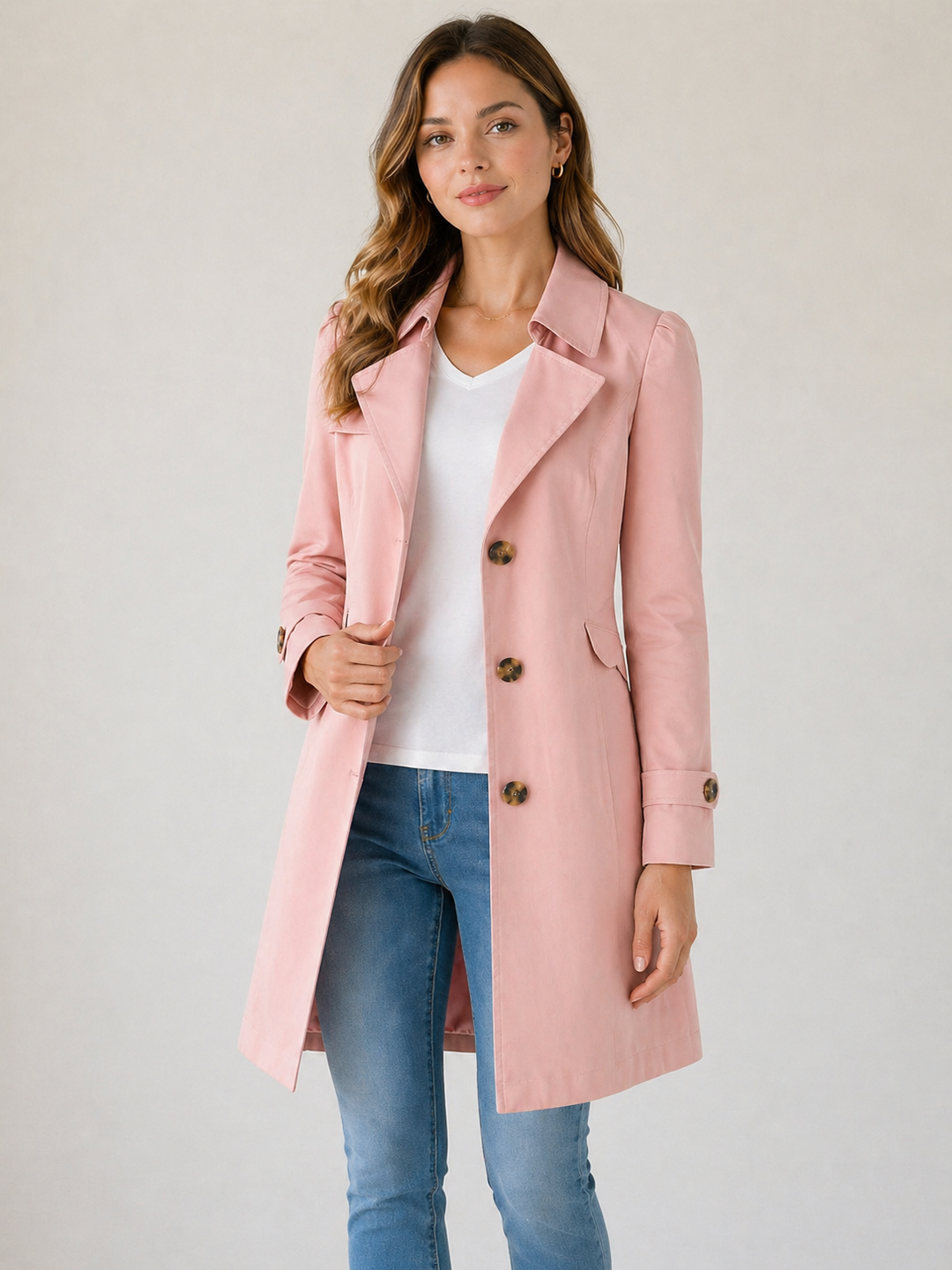 Enyra – Trench con Bottoni in Tessuto Cappotto