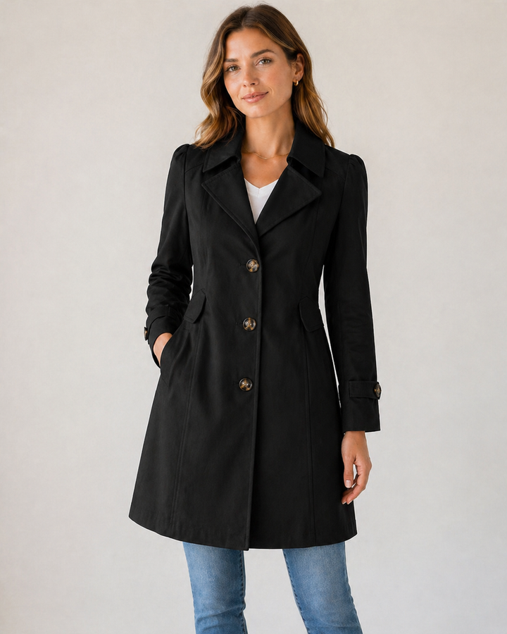 Enyra – Trench con Bottoni in Tessuto Cappotto