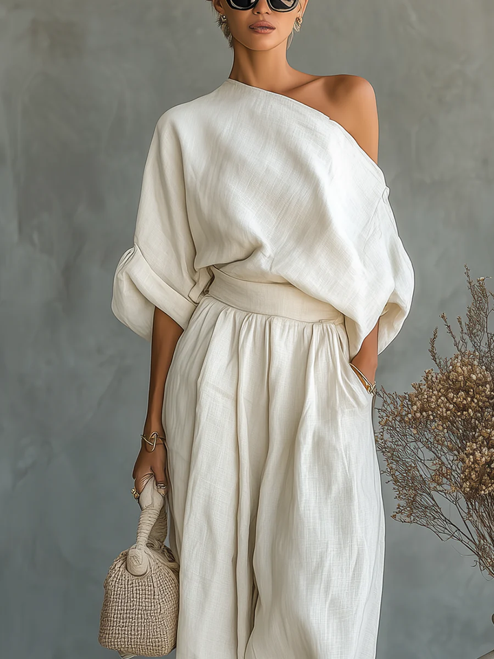Nimara – A Spalle Scoperte Blusa e Pantaloni