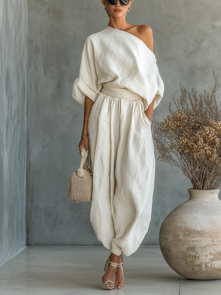Nimara – A Spalle Scoperte Blusa e Pantaloni