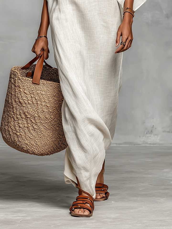Relina – A Spalle Scoperte in Tessuto Abito Maxi
