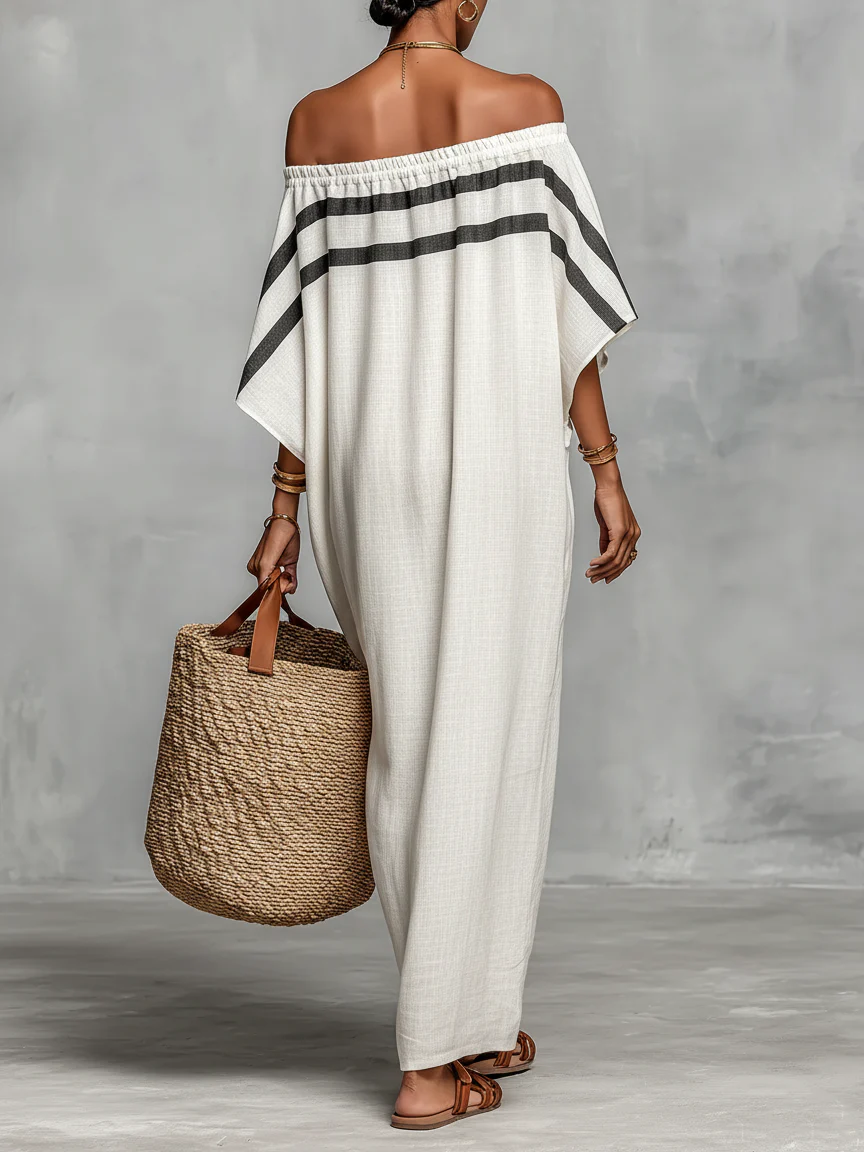 Relina – A Spalle Scoperte in Tessuto Abito Maxi