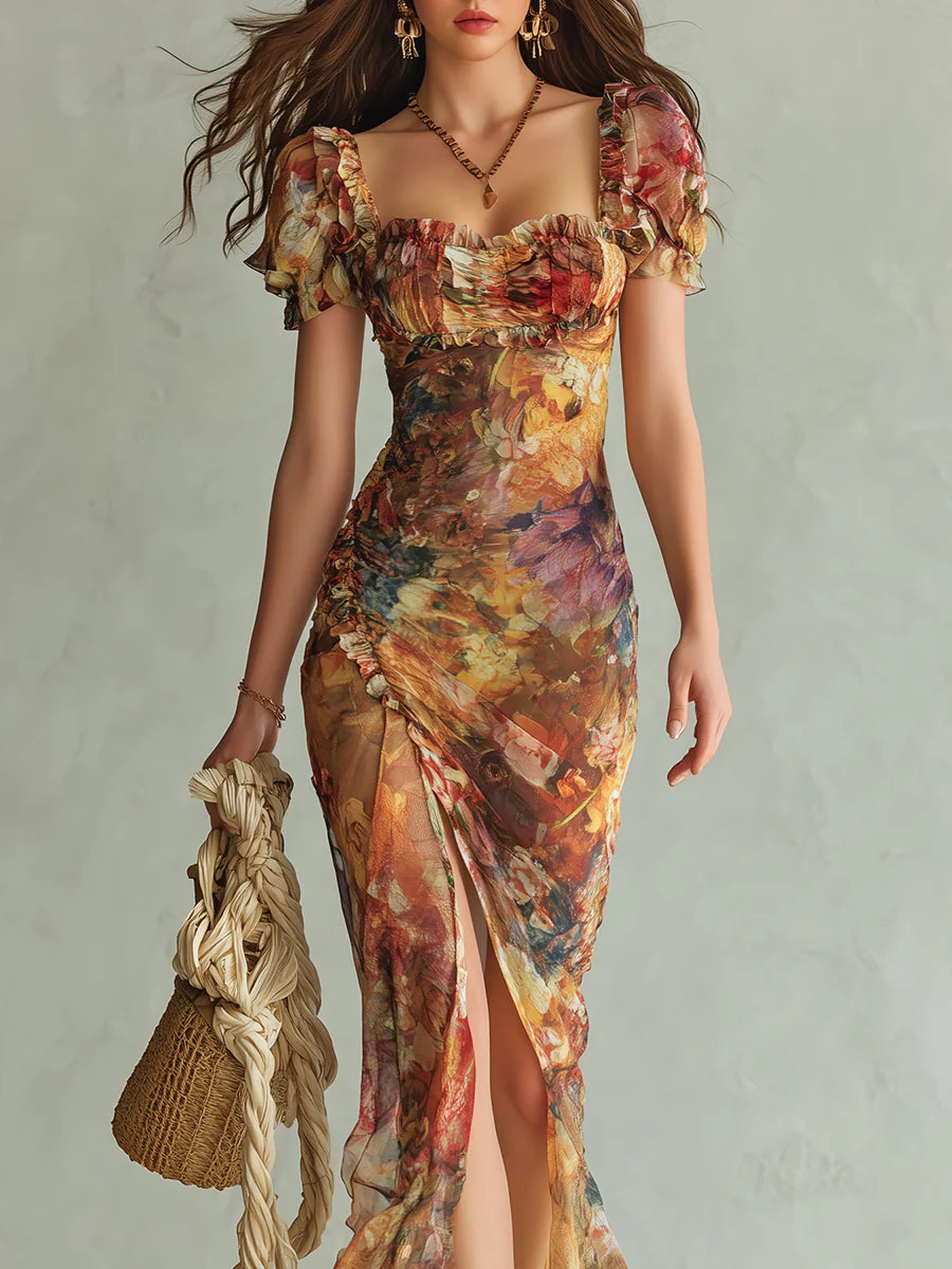 Selira – Con Vita Arricciata in Chiffon Abito