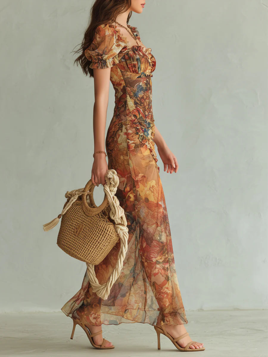 Selira – Con Vita Arricciata in Chiffon Abito