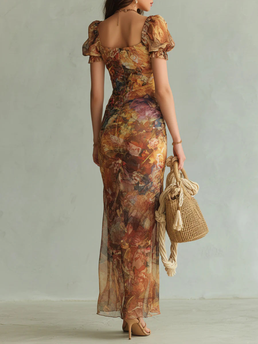 Selira – Con Vita Arricciata in Chiffon Abito