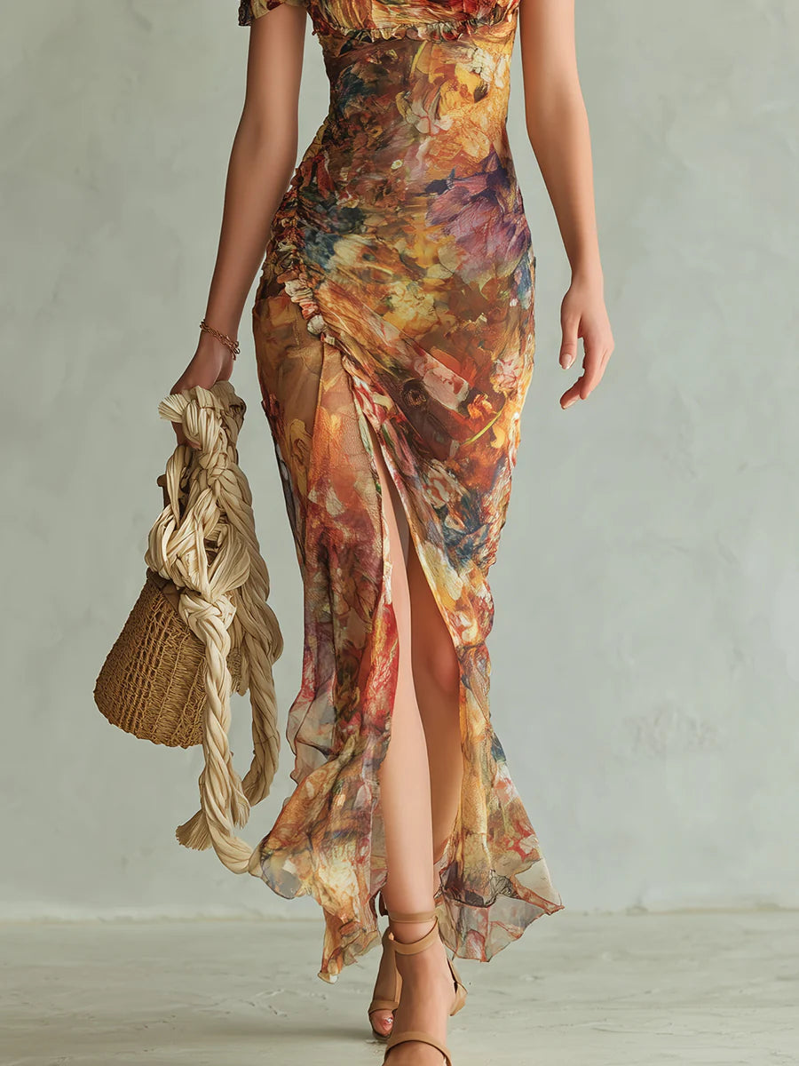 Selira – Con Vita Arricciata in Chiffon Abito