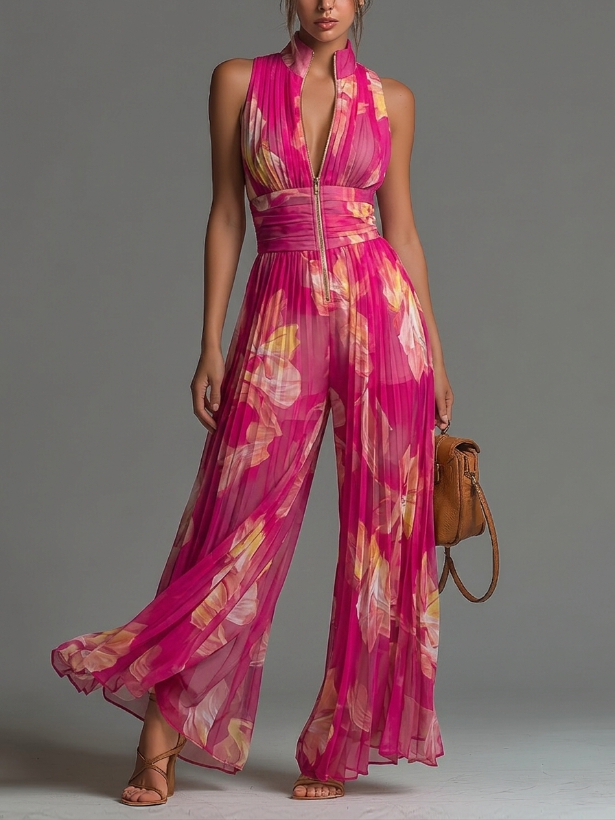 Nivora – A Gamba Larga in Chiffon Plissettato Tuta