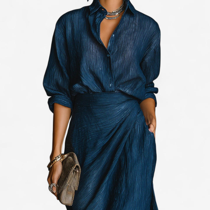 Zalyn – Effetto Avvolgente in Denim Abito