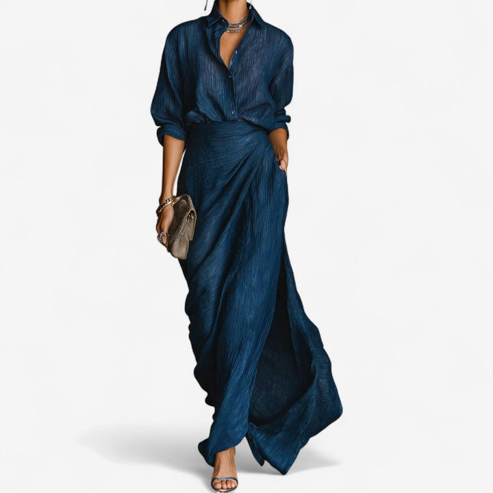 Zalyn – Effetto Avvolgente in Denim Abito