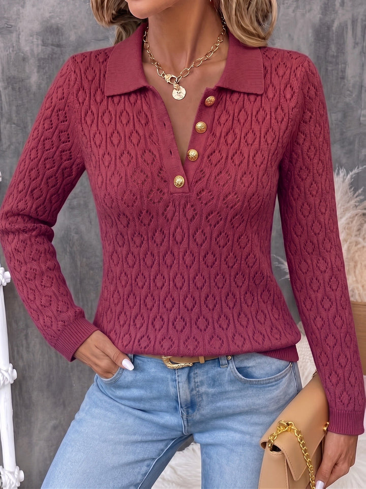 Avenya – Lavorazione Traforata in Maglia, Maglione Polo